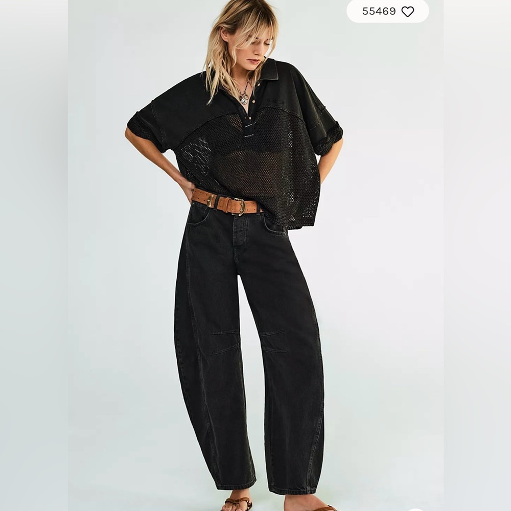 We The Free Black barrel Jeans